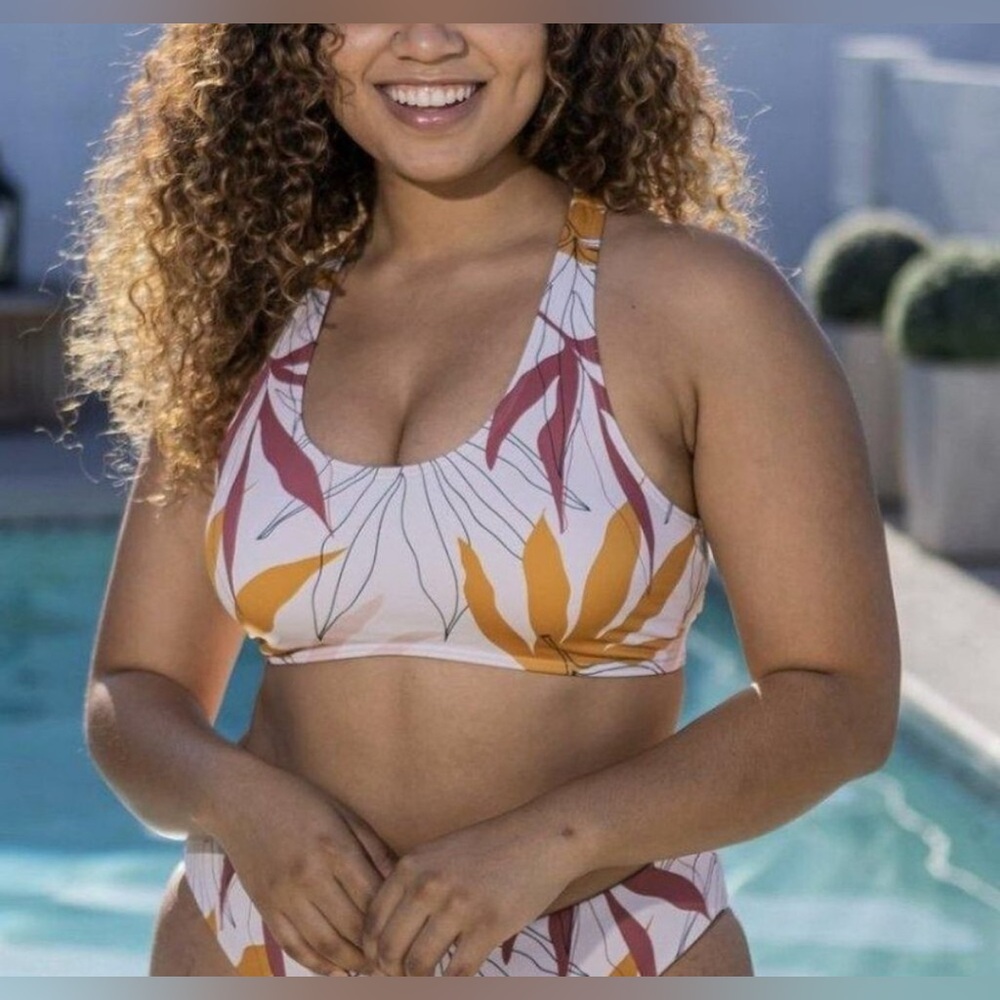 Bikini Set - Sunbleached Palms top, NWT matching bottoms and Marsala bottoms!